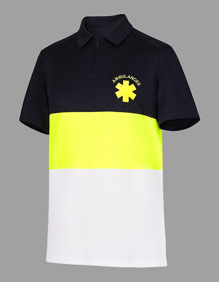 Polo masculin tricolore AMBULANCIER