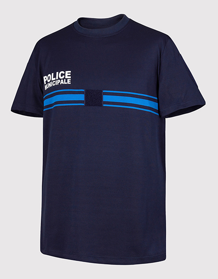 Tee-shirt jacquard manches courtes POLICE MUNICIPALE